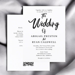 Brush Calligraphy Budget Wedding Postkarte