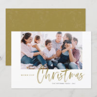 Brush Calligraphy Gold Merriest Christmas Foto