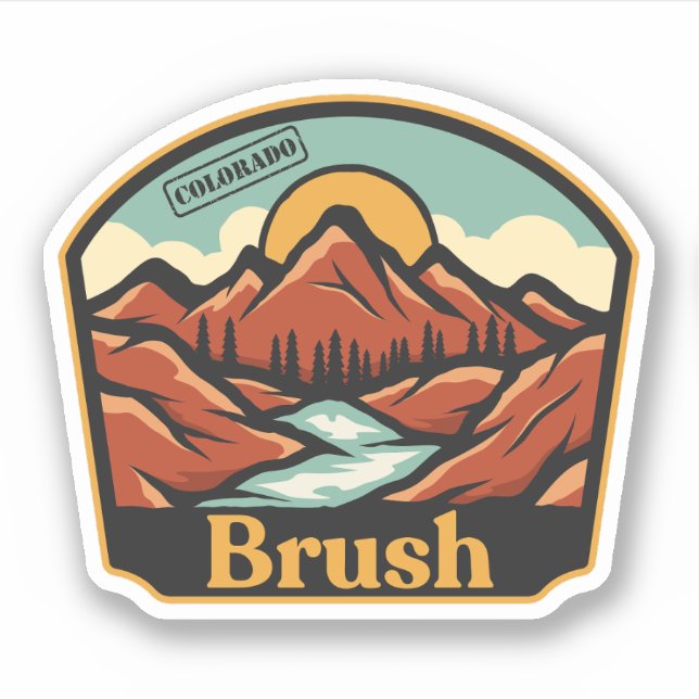 Brush, Colorado Aufkleber (Vorderseite)