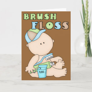 Brush Floss Baby Boy Grußkarte Karte