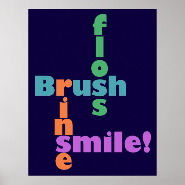Brush Floss Rinse SMILE! Poster (Vorne)