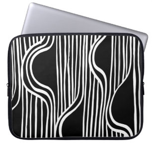 Brush Grunge Muster. Weiß und schwarz Vintag. Abs. Laptopschutzhülle