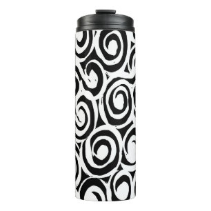 Brush Grunge Muster. Weiß und schwarz Vintag. Abs. Thermosbecher