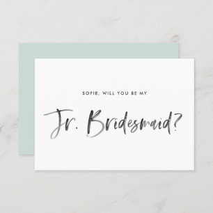 Brush Letter Mint wirst du meine Jr Bridesmaid sei Einladung