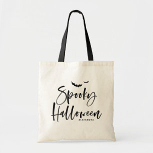Brush Lettering Spooky Halloween Trick oder Treff Tragetasche