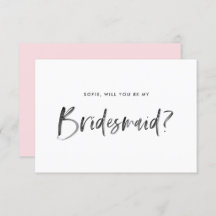 Brush Letting Pink werden Sie meine Bridesmaid sei