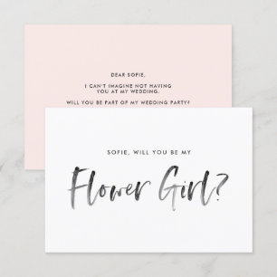 Brush Letush Blush wird mein Blumenmädchen sein Einladung