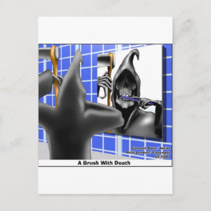 Brush mit todlustigen Halloween Cartoon Geschenke Postkarte