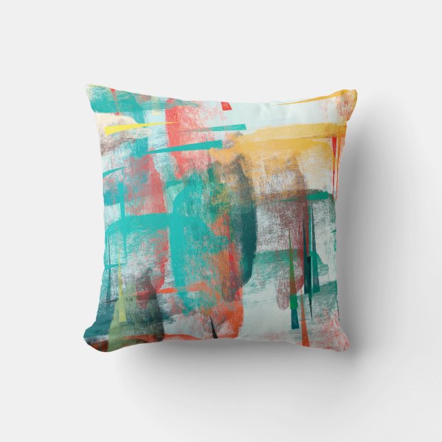 Brush painting. Artistic canvas mix unique form. O Kissen (Vorderseite)