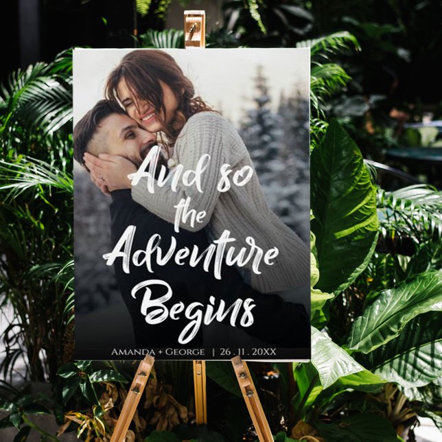 Brush Schriftart "Adventure starts" Hochzeitsempfa Poster (Von Creator hochgeladen)