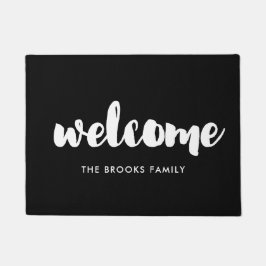 Brush Schriftart Willkommen Fußmatte