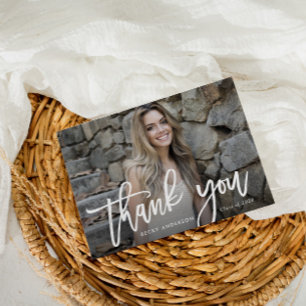 Brush Script Abschluss vielen Dank Postkarte