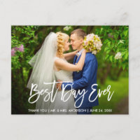 Brush Script Best Day Ever Wedding Vielen Dank