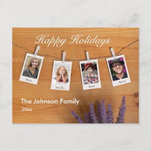 Brush Script Family 4 Foto Happy Holidays Holiday Postkarte