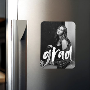 Brush Script Grad Foto Abschluss Magnet