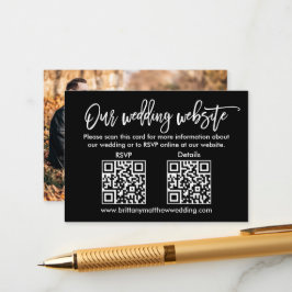 Brush Script Hochzeitsskrippe QR UAWG Details Foto Begleitkarte