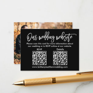 Brush Script Hochzeitsskrippe QR UAWG Details Foto Begleitkarte