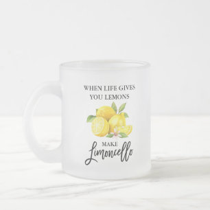 Brush Script Lemons Limoncello Mattiert Glass Tass Mattglastasse
