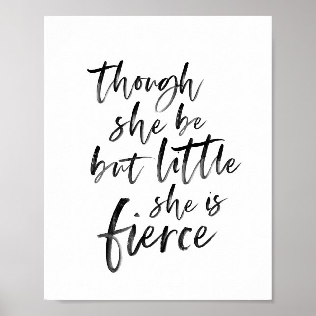 Brush Script Little Aber Fierce William Shakespear Poster (Vorne)