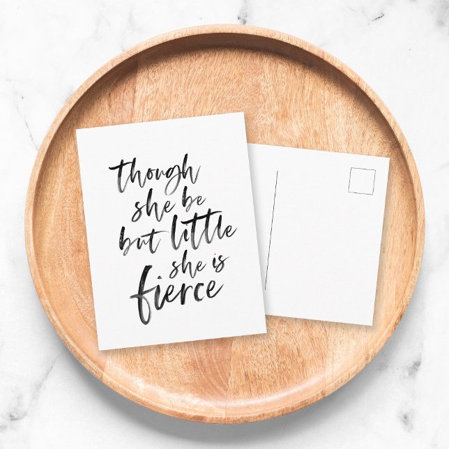 Brush Script Little Aber Fierce William Shakespear Postkarte (Von Creator hochgeladen)