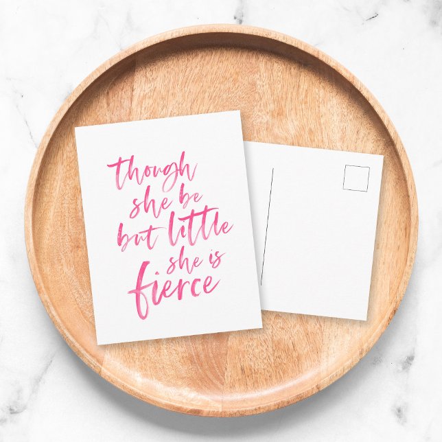 Brush Script Little Aber Fierce William Shakespear Postkarte (Von Creator hochgeladen)