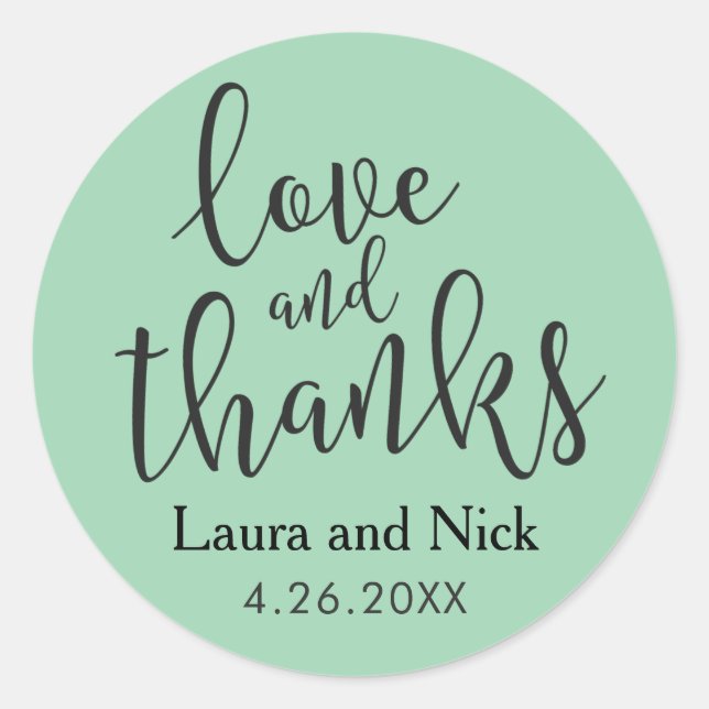 Brush Script Modern Lässig Danke Runder Aufkleber (Vorderseite)