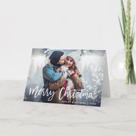 Brush Script Star Foto Frohe Weihnachtsfalte Feiertagskarte