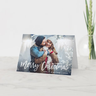 Brush Script Star Foto Frohe Weihnachtsfalte Feiertagskarte