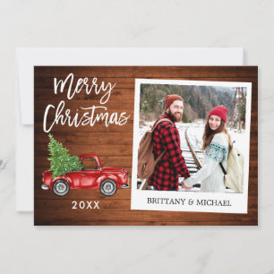 Brush Script Truck Wood Instant Foto Weihnachten