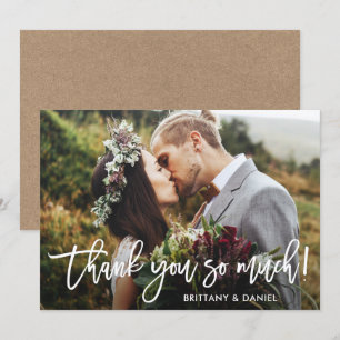 Brush Script Vielen Dank so viel Wedding Kraft Car Einladung
