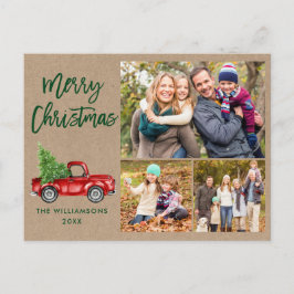 Brush Script Vintag Truck 3 Foto WeihnachtsKraft Postkarte