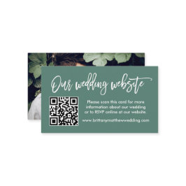 Brush Script Website QR Foto Eucalyptus Green Begleitkarte