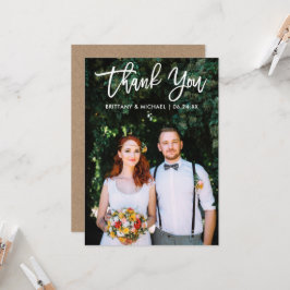 Brush Script Wedding Foto Kraft Vielen Dank You Ca Einladung