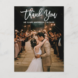 Brush Script Wedding Foto Vielen Dank, dass Sie mo Postkarte