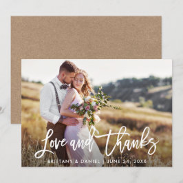 Brush Script Wedding Liebe und dank Kraft Card Einladung