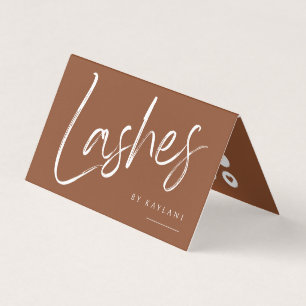 Brush Script Wimpern gefaltete Geschäfts- und Treu Visitenkarten