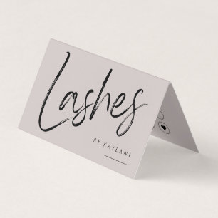 Brush Script Wimpern gefaltete Geschäfts- und Treu Visitenkarten
