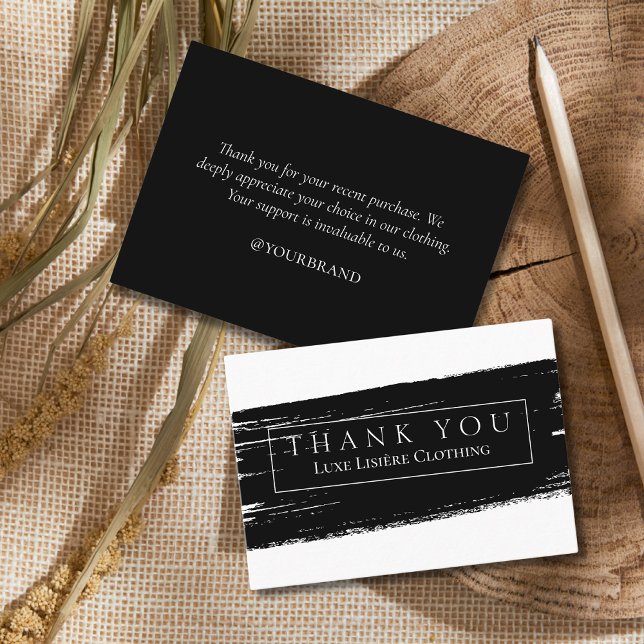 Brush Stroke Vielen Dank für Ihr Shopping Branding Visitenkarte (Von Creator hochgeladen)