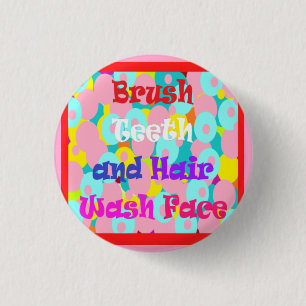 Brush Teeth Hair Wash Fan Spaß Kinder helles Desig Button
