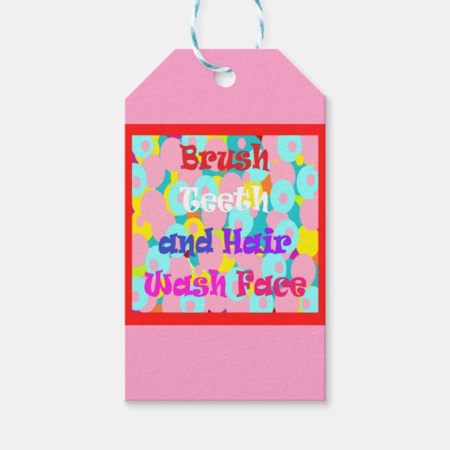 Brush Teeth Hair Wash Fan Spaß Kinder helles Desig Geschenkanhänger (Vorderseite)