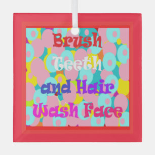 Brush Teeth und Haar waschen Sie Ihr Gesicht schön Ornament Aus Glas