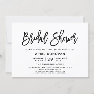 Brush Typografie Brautdusche Einladung