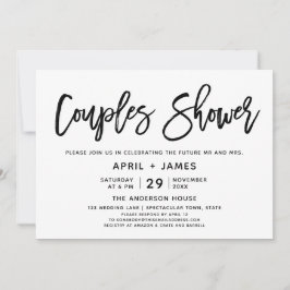 Brush Typografie Paare Dusche Einladung