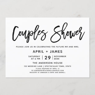 Brush Typografie Paare Dusche Einladung