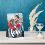 Brush Typografy Liebe Fotoplatte<br><div class="desc">Stilvolle und schicke Foto-Vollblut-Sake,  die für ein besonderes Geschenk personalisiert werden können.</div>