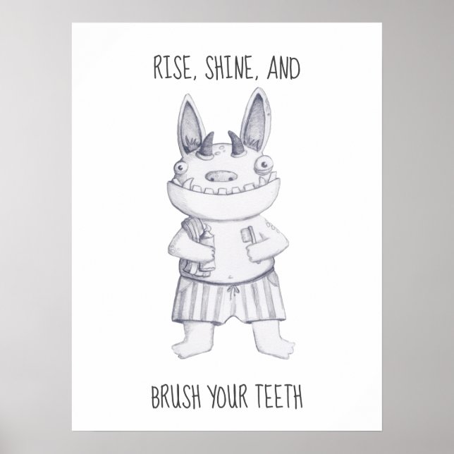 Brush Your Tees / Funny Personalisiert Poster (Vorne)