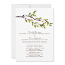Brushed Branches Wedding Invite