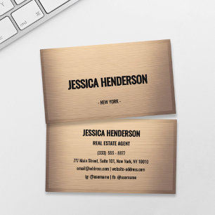 Brushed Champagne Bronze Luxury Business Card Visitenkarte