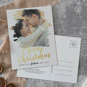 Brushed Foil Frohe Weihnachten Save the Date Foto Folien Feiertagspostkarte