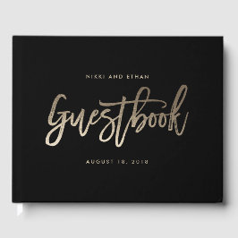 Brushed Glimmer EDITABLE COLOR Wedding Guest Book Gästebuch